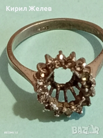 Сребърен пръстен с фасетирани кристали майстоска изработка 27129, снимка 8 - Пръстени - 52889758