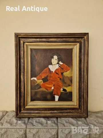 Страхотна антикварна холандска авторска картина масло върху платно , снимка 1