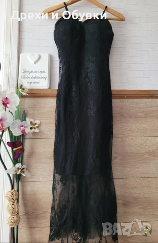 Черна официална рокля с дантела TAILY WEIJ 