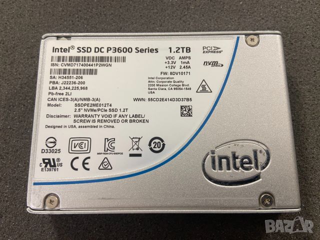 Intel DC P3500 Series 800GB NVMe PCIe 3.0 2.5" U.2 SSD, снимка 1 - Твърди дискове - 46445481