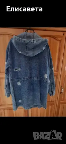 Дънково дълго яке, снимка 3 - Якета - 49628102