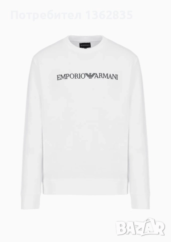 НОВА оригинална бяла памучна фланела блуза EMPORIO ARMANI размер XL