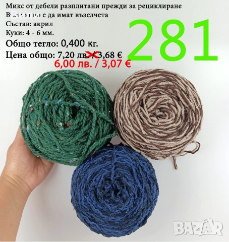 Евтини прежди в малки количества - нови и остатъци , снимка 8 - Други - 52042465