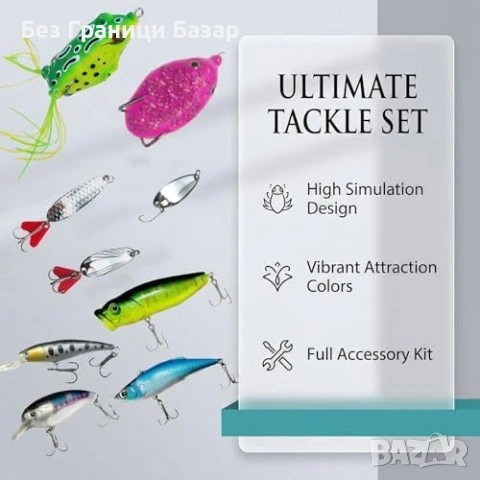 Нов Риболовен сет 164 части – реалистични примамки за сладка и солена вода, снимка 3 - Въдици - 53743821