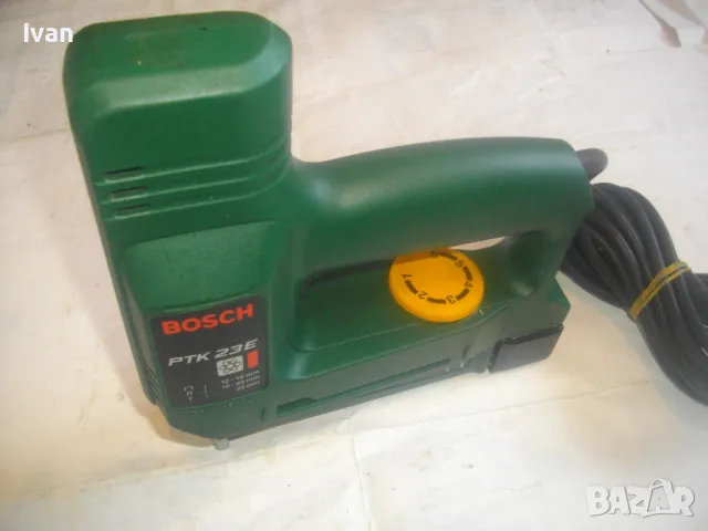 BOSCH PTK 23E Made in Germany ORIGINAL КОМБИНИРАН ЕЛЕКТРИЧЕСКИ ТАКЕР СКОБИ 12-23мм ПИРОНИ 23мм, снимка 6 - Други инструменти - 49328886