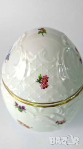 Порцеланово яйце с флорална декорация - Lindner, снимка 4 - Декорация за дома - 52813631
