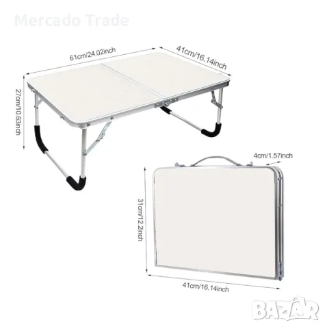 Сгъваема маса за къмпинг, Бял-Сив, снимка 2 - Къмпинг мебели - 49660953