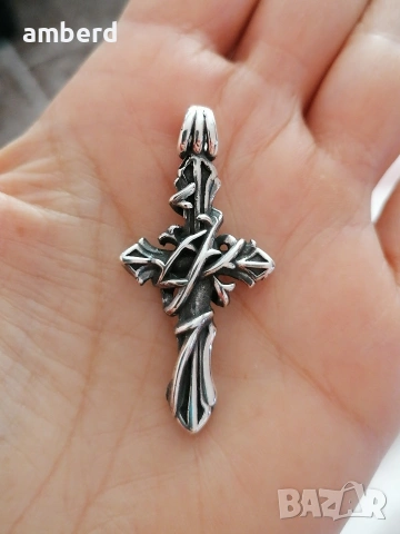 Уникален сребърен кръст - модел С013, снимка 5 - Колиета, медальони, синджири - 53601739