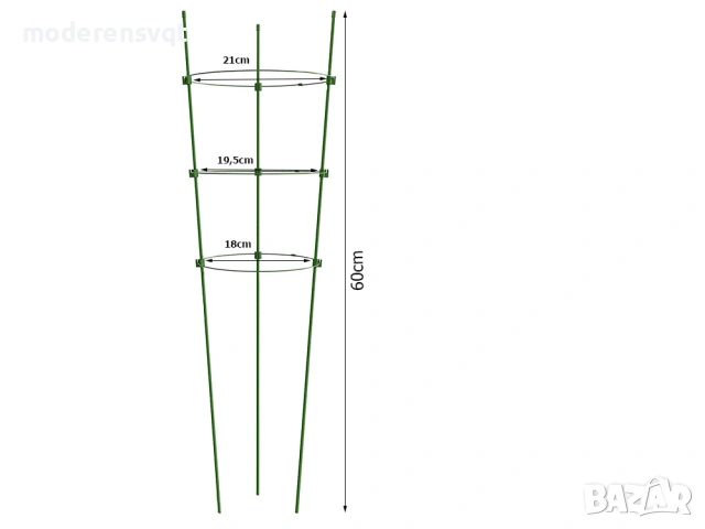 Подпора за растения с цветен пръстен, кръгла стабилна стълба, снимка 6 - Декорация за дома - 53799899