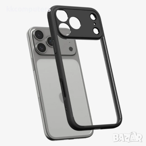 Оригинален кейс Spigen Ultra Hybrid, За iPhone 17 Pro Max (6.9), Черен и Протектор, снимка 2 - Калъфи, кейсове - 51922719