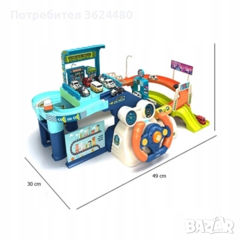 ГОЛЯМА ДВОЙНА ПИСТА ЗА КОЛИЧКИ С АСАНСЬОР И ВОЛАН 3850, снимка 4 - Коли, камиони, мотори, писти - 52650636