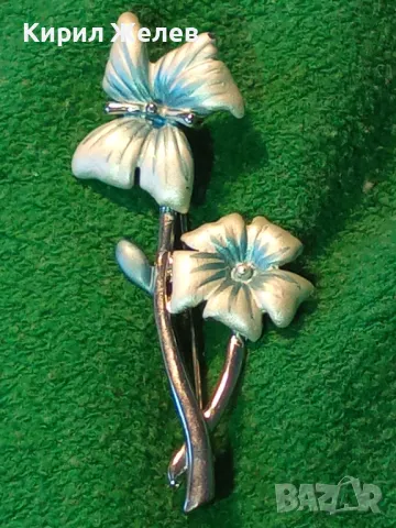 ПРЕКРАСНА НЕЖНА СРЕБРИСТА ФЛОРАЛНА АРТ БРОШКА ЦВЕТЕ 48880, снимка 10 - Други - 48160300
