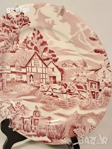 порцеланова чиния за стена с пружинен окачвач  25/4, снимка 3 - Декорация за дома - 50214735