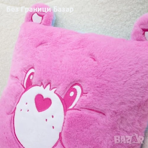 Нова Декоративна възглавница Care Bears 35 см двустранен дизайн Мека квадратна за детска стая, снимка 4 - Възглавници - 54106510