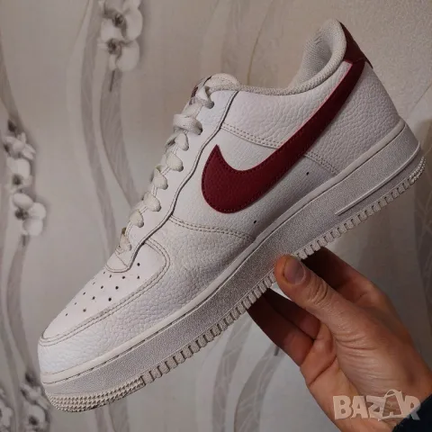 оригинални маратонки Nike Air Force 1 '07 White Team Red  AF1  номер 44,5-45, снимка 16 - Маратонки - 41497844