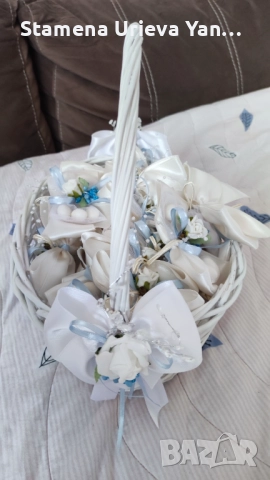 Дизайнерска официална рокля + сватбен букет и кошница, снимка 15 - Рокли - 51789297
