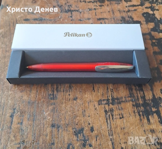 химикалка Pelikan Пеликан Германия с метален клип рядък модел , снимка 3 - Ученически пособия, канцеларски материали - 53898983