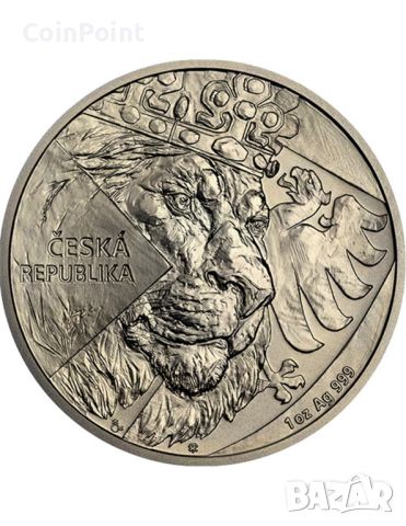 Сребърна монета Чешки Лъв, снимка 1