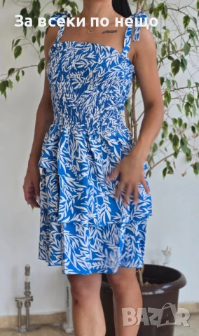 Дамска Еластична Къса Лятна Рокля - 2 Налични Цвята Код VL-98, снимка 3 - Рокли - 50828950