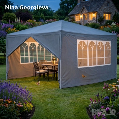 Просторна градинска шатра - стабилна конструкция и водоустойчива рамка, снимка 2 - Градински мебели, декорация  - 53849886