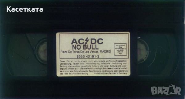 Видеокасета VHS AC/DC ‎– No Bull (Live - Plaza De Toros, Madrid), снимка 3 - Други музикални жанрове - 53661489