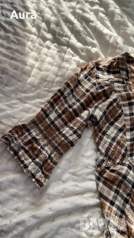 Brown plaid dress , снимка 5 - Рокли - 53814849