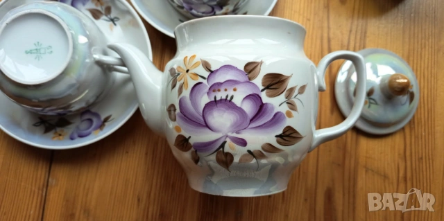 Винтидж порцеланов сервиз "Дружковка" (СССР, 1970-те) - безупречно състояние, снимка 9 - Сервизи - 53393336