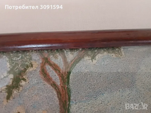 Стара картина ръчно шит пейзаж, снимка 6 - Антикварни и старинни предмети - 49737136