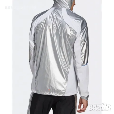 Мъжко яке ADIDAS Marathon Nasa Space Hooded Jacket Matte Silver, снимка 2 - Якета - 48928900