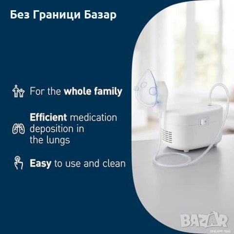 Нов Компресорен небулизатор OMRON C106 домашна инхалационна терапия, снимка 2 - Други - 53645018