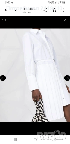 Off White Cotton Dress Italy Womens  Size 36 / S НОВО! ОРИГИНАЛ! Дамска  Рокля!, снимка 5 - Рокли - 53895985