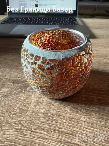 Нов свещник Мозайка стъклен държач за свещ, интериорна декорация дом стая