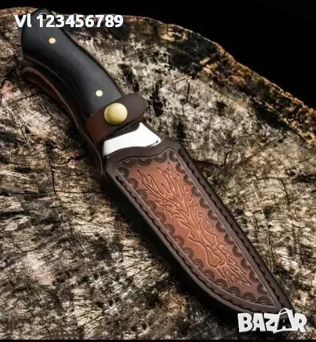 Бутиков ловен нож 98х220 мм, кожена кания , снимка 5 - Ножове - 53853956