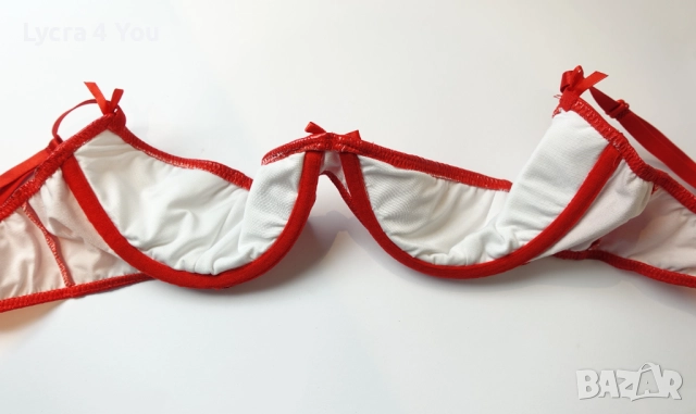 Червен сутиен от лак с отворени чашки 85-90 C/D iEFiEL, снимка 5 - Бельо - 51727486