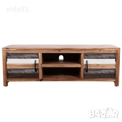 vidaXL ТВ шкаф, акациево дърво масив, 120x35x40 см（SKU:246044）, снимка 2 - Шкафове - 49385676