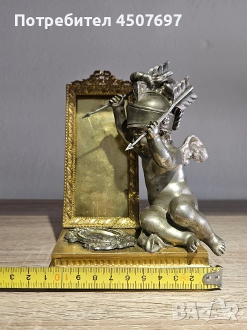 изящно бронзова Настолна рамка на  Купидон от 19 - ти век., снимка 14 - Антикварни и старинни предмети - 53793166