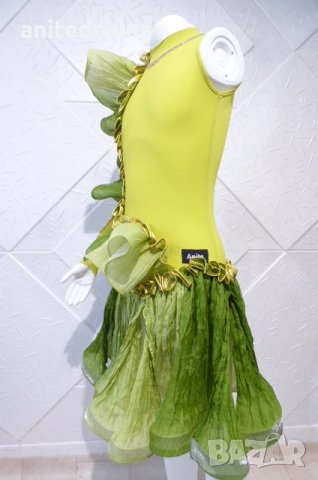 Детска рокля за спортни танци в зелен цвят, снимка 6 - Детски рокли и поли - 50661700