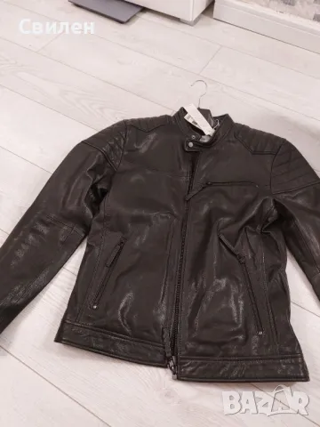 Ново мъжко кожено яке Esprit M real leather , снимка 5 - Якета - 47440278