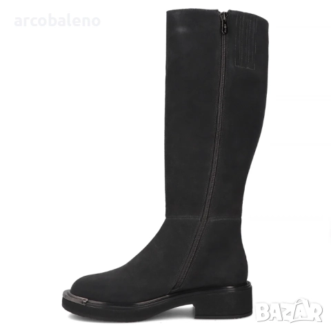 Дамски графитни ботуши Charlie от естествен велур с декоративен връх, снимка 7 - Дамски ботуши - 52596371