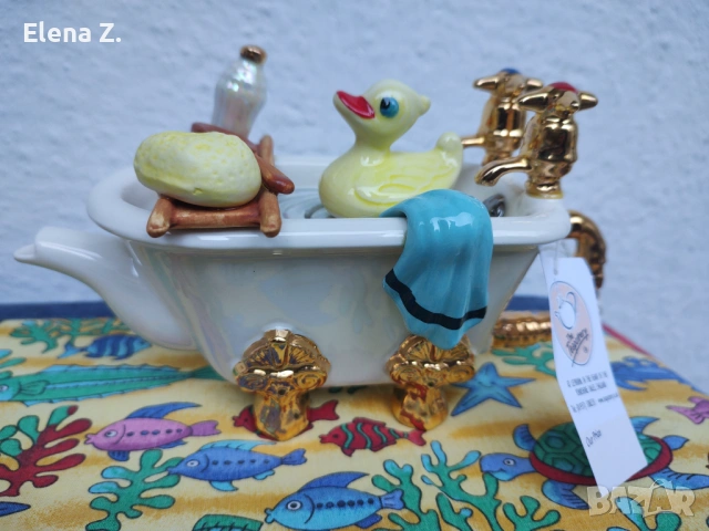 Уникален декоративен чайник Вана с патенце Swineside Англия, снимка 16 - Декорация за дома - 54003494