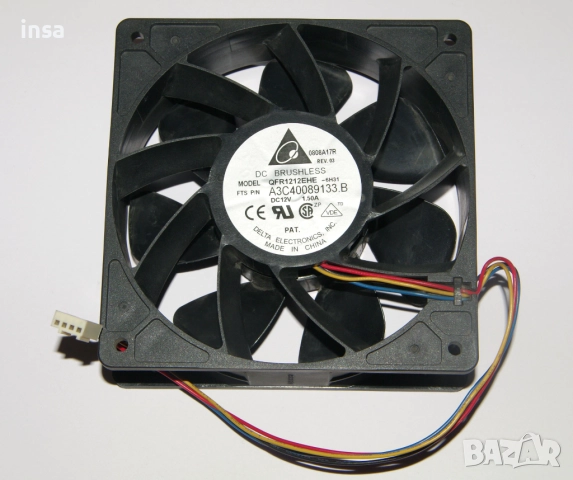 Вентилатори Delta QFR1212EHE 12см/120мм 38mm fan Делта  12V 1.5A 18W за сървъри и компютърни кутии