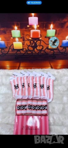 чорапи 6 чифта versace gucci tommy hilfiger Victoria's secrets lacoste , снимка 13 - Дамски чорапи - 51267026