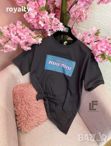 Miu Miu Тениска LFS Famous M Dark Gray 1031, снимка 2 - Тениски - 53705738