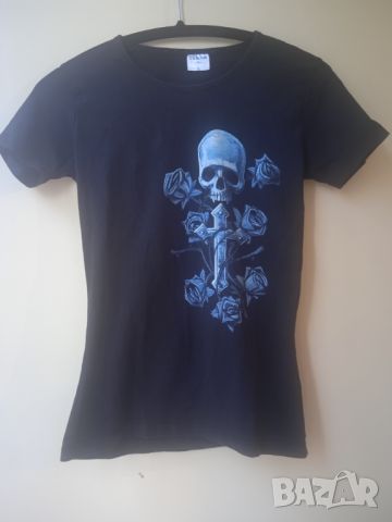 Metal / Gothic / Skull  Дамска Метъл / Готик тениска череп, кръст, снимка 2 - Тениски - 46175847