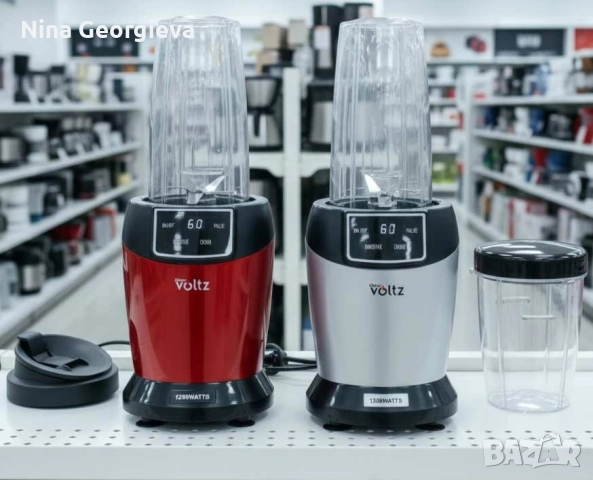 Мощен нутри блендер Oliver Voltz, 1200W с LED дисплей и 2 кани за смути (1000ml/800ml), снимка 2 - Кухненски роботи - 52918262