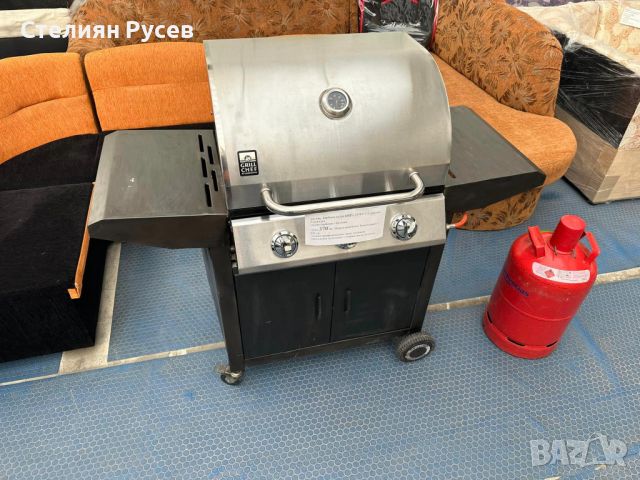 gas bbq Барбекю на газ GRILL CHEF, с 3 горелки Landmann газово барбекю + бутилка -цена 370 лв / Ново, снимка 3 - Барбекюта - 45858103