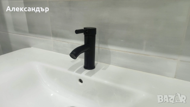 Черен смесител за баня, снимка 3 - Смесители - 52030373