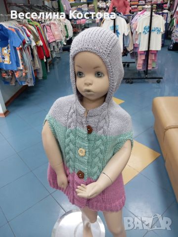 детско ръчно плетено пончо, снимка 6 - Детски якета и елеци - 45686935