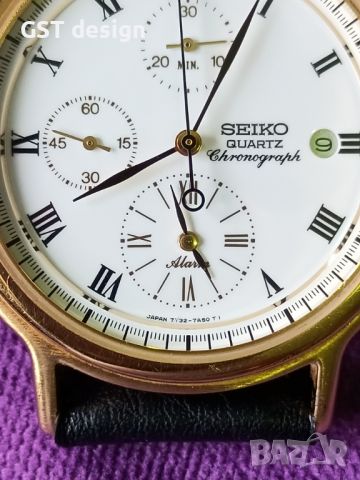 Изключително рядък Японски Seiko Сейко часовник 90г.Хронограф Аларма Позлата Japan made Оригинал, снимка 9 - Мъжки - 45128868