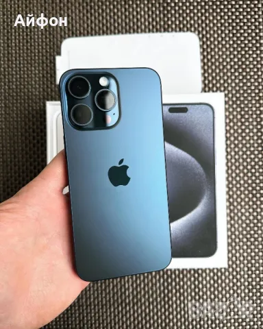 НОВ!!! 256Gb /*ЛИЗИНГ*/ iPhone 15 Pro Max Blue Titanium / Айфон, снимка 5 - Apple iPhone - 47889652